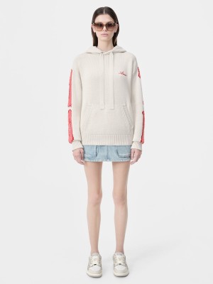 Amiri Bones Hoodie Women Knitwear Alabaster | AWJ829103