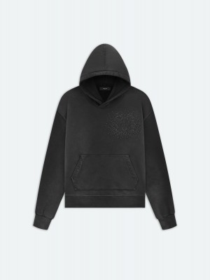 Amiri Crystal Burst Hoodie- Faded Black Men Sweatshirts Black | ZVE746029