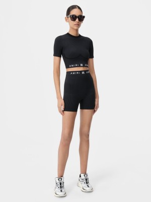 Amiri Ma Ribbed Seamless Short Women Shorts Black | SGQ456892