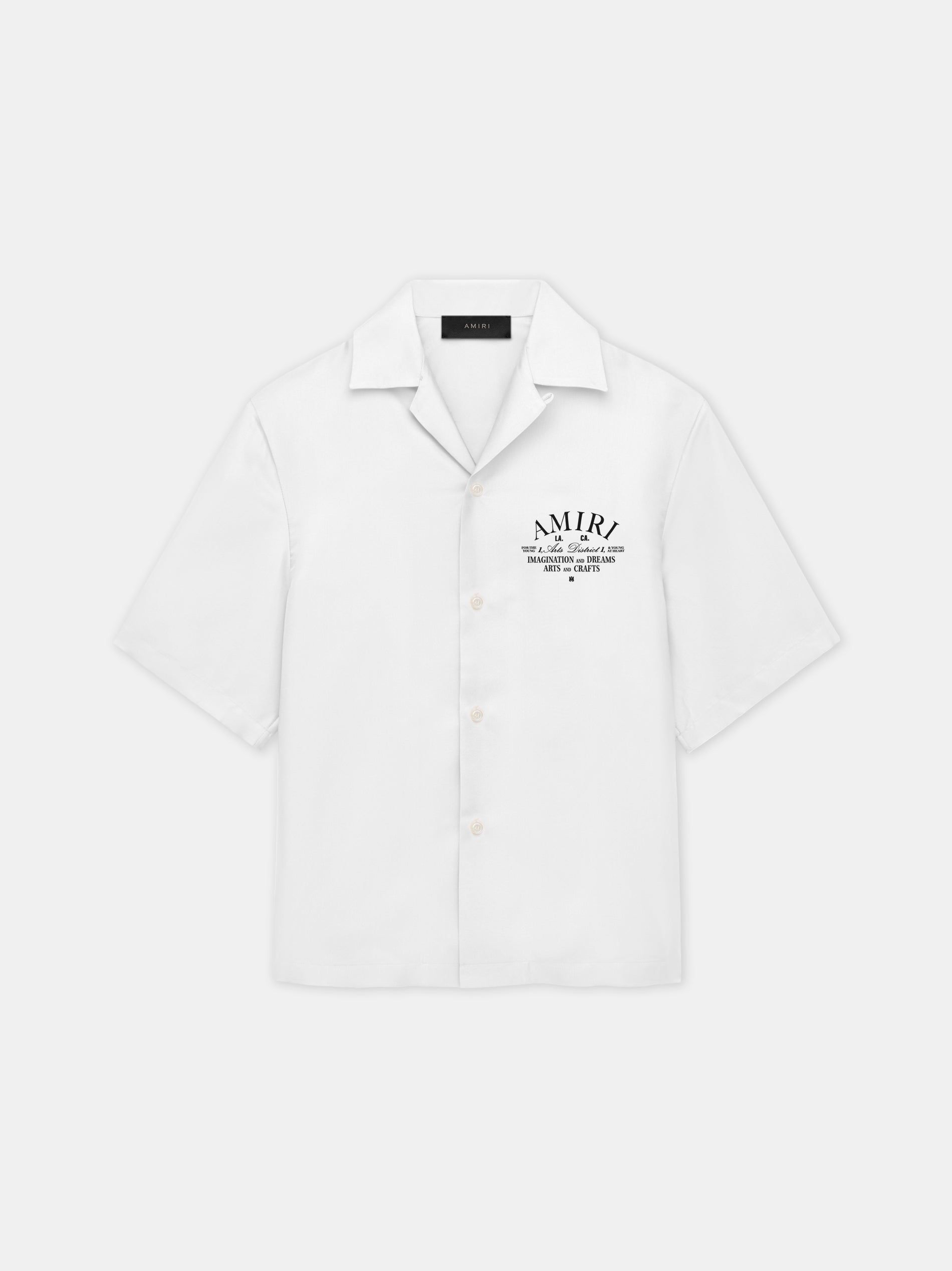 Amiri Arts District Camp Shirt Men Shirts White | VUR456309