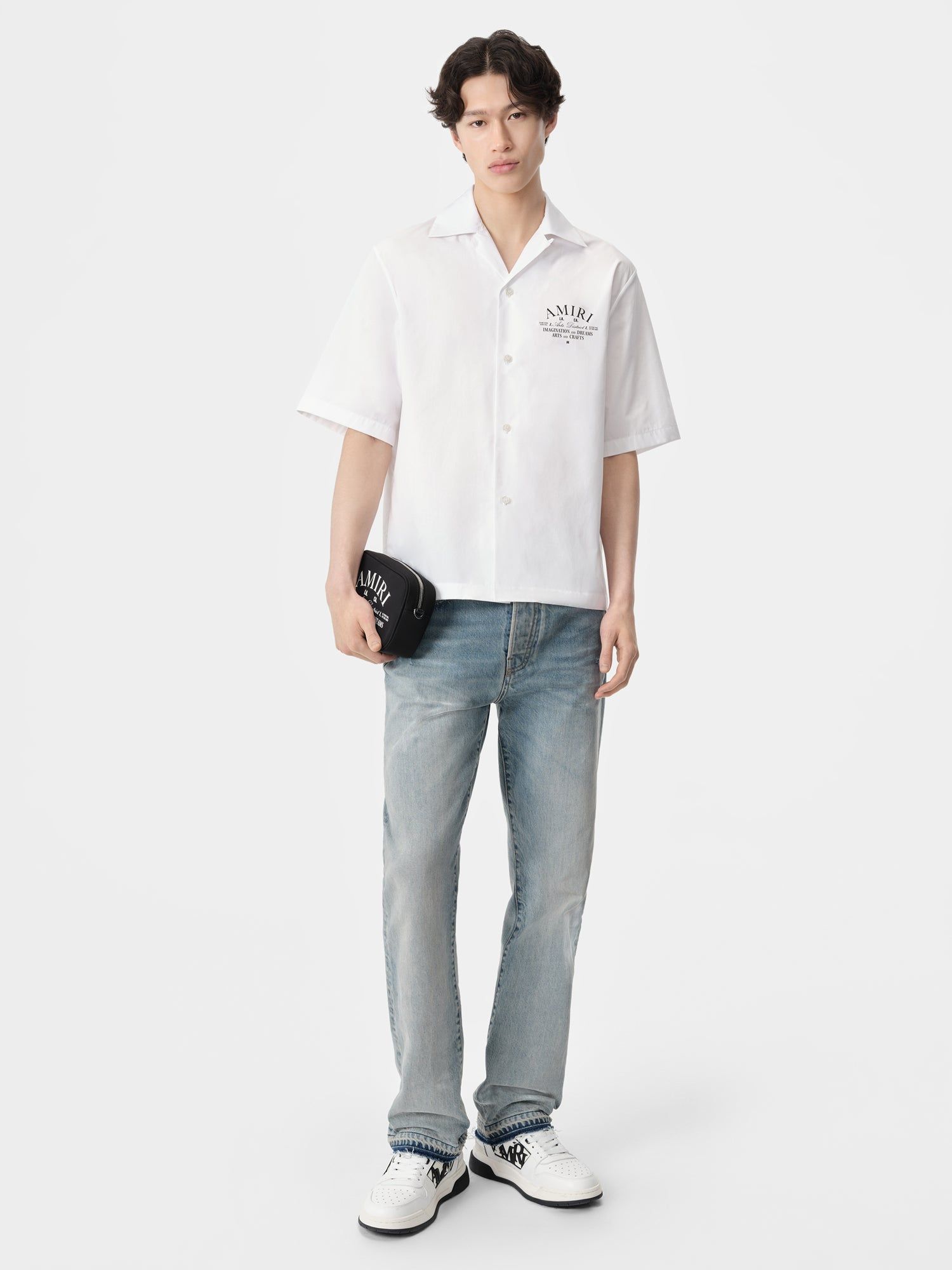 Amiri Arts District Camp Shirt Men Shirts White | VUR456309