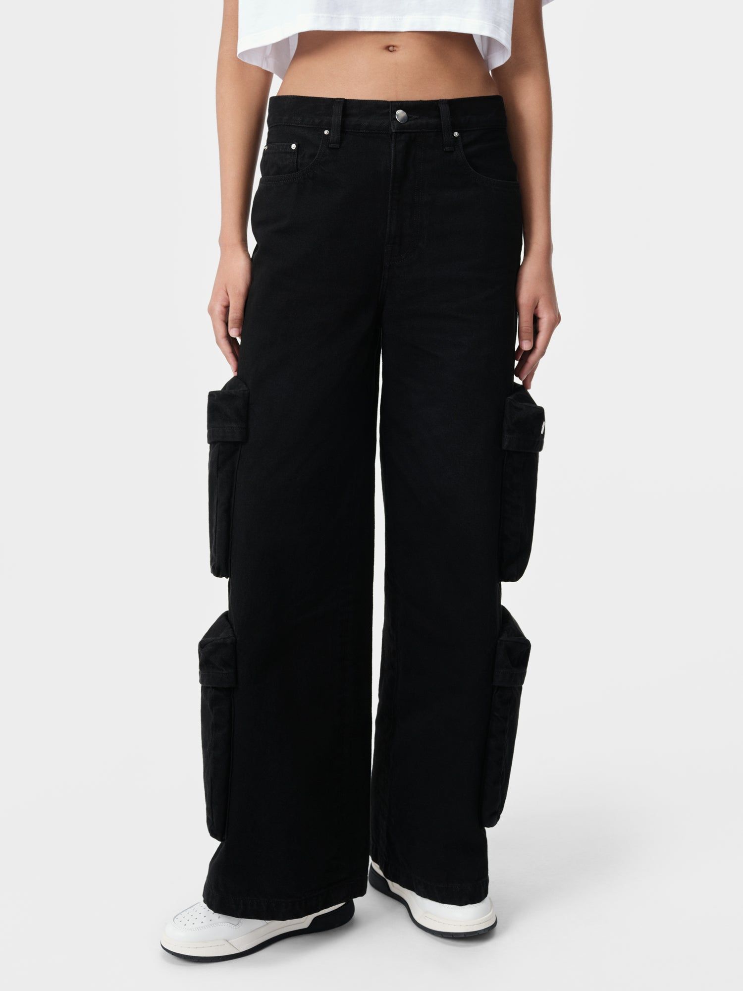 Amiri Baggy Cargo Jean Women Denim Black | YLW163950