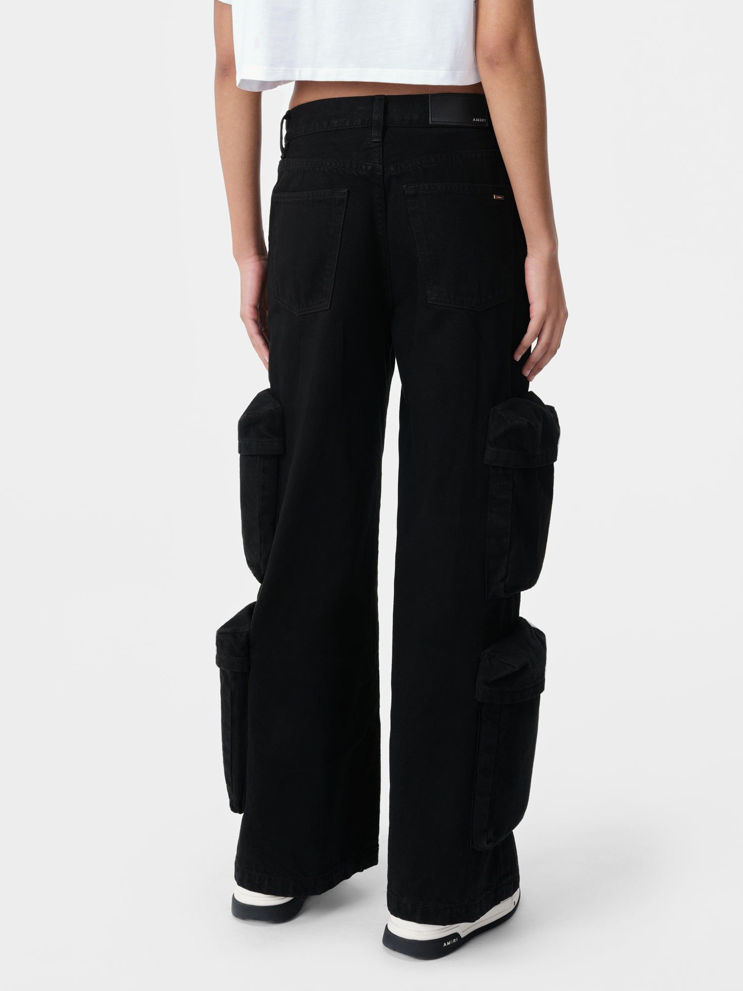 Amiri Baggy Cargo Jean Women Denim Black | YLW163950