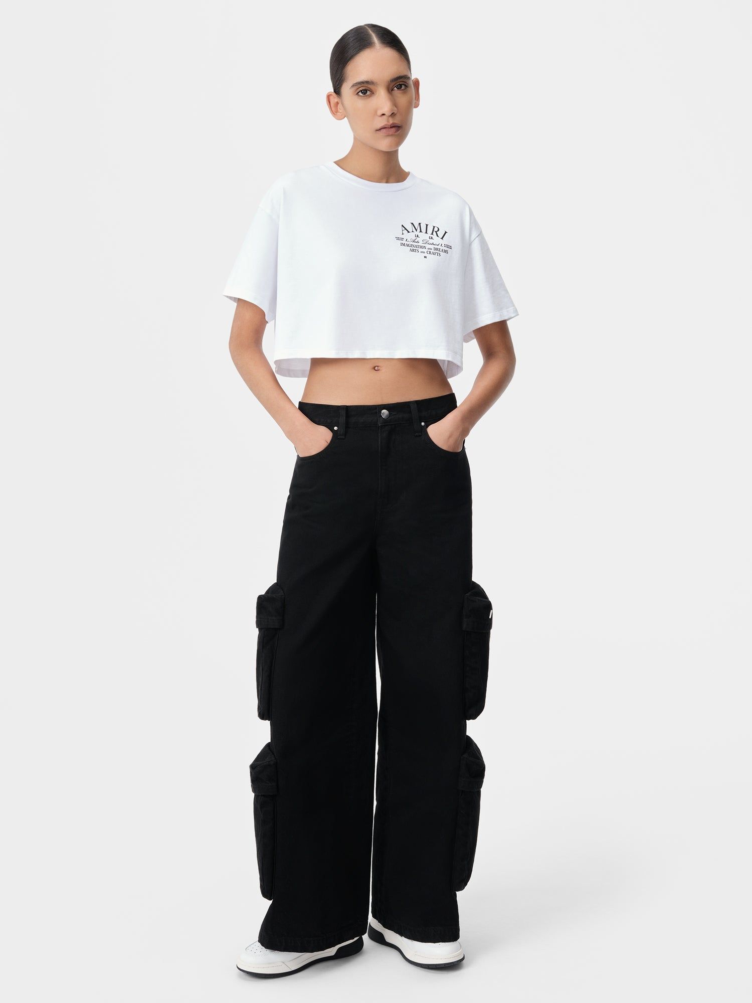 Amiri Baggy Cargo Jean Women Denim Black | YLW163950