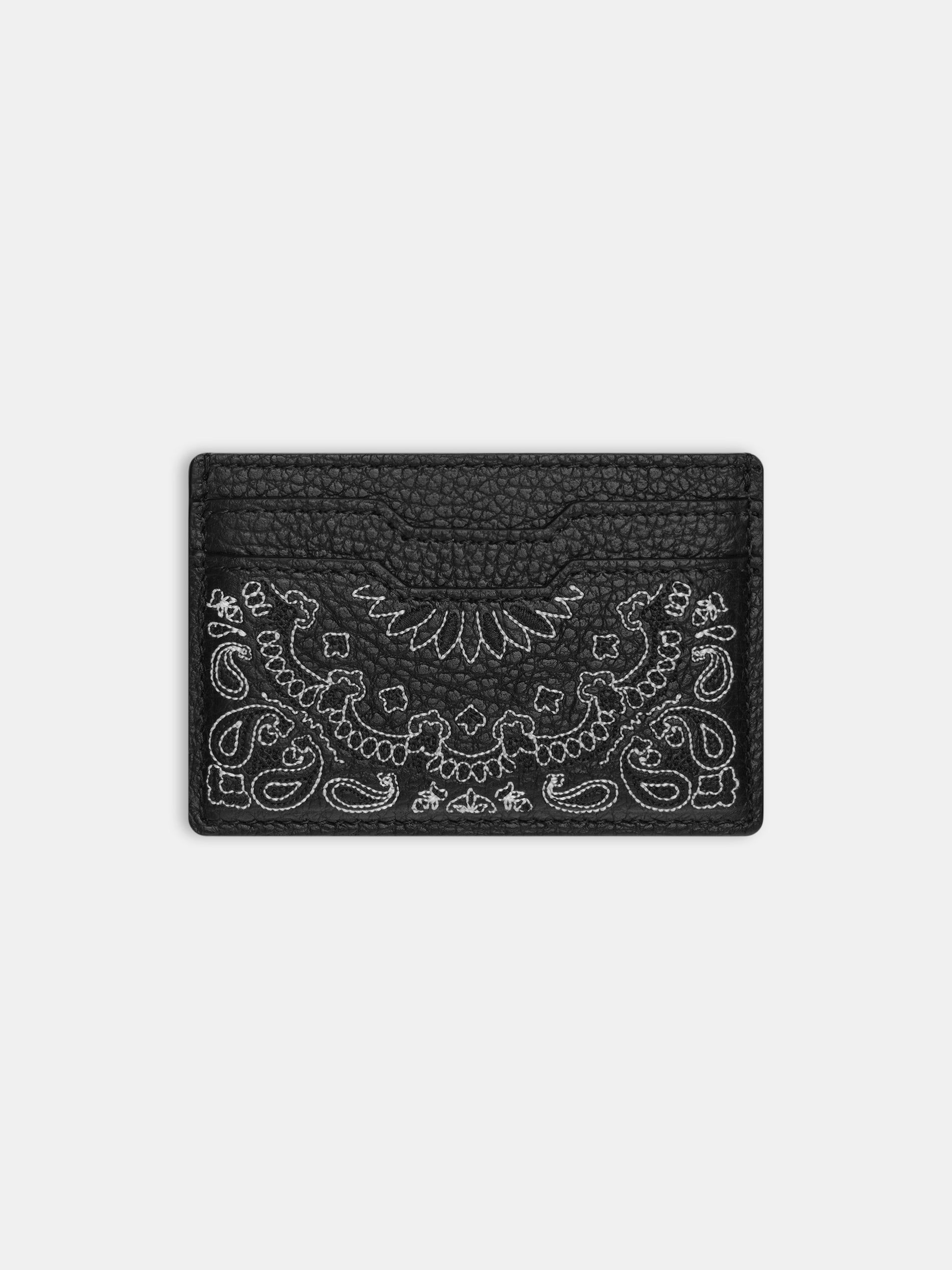 Amiri Bandana Card Holder Men Small Leather Goods Black | YDC042619