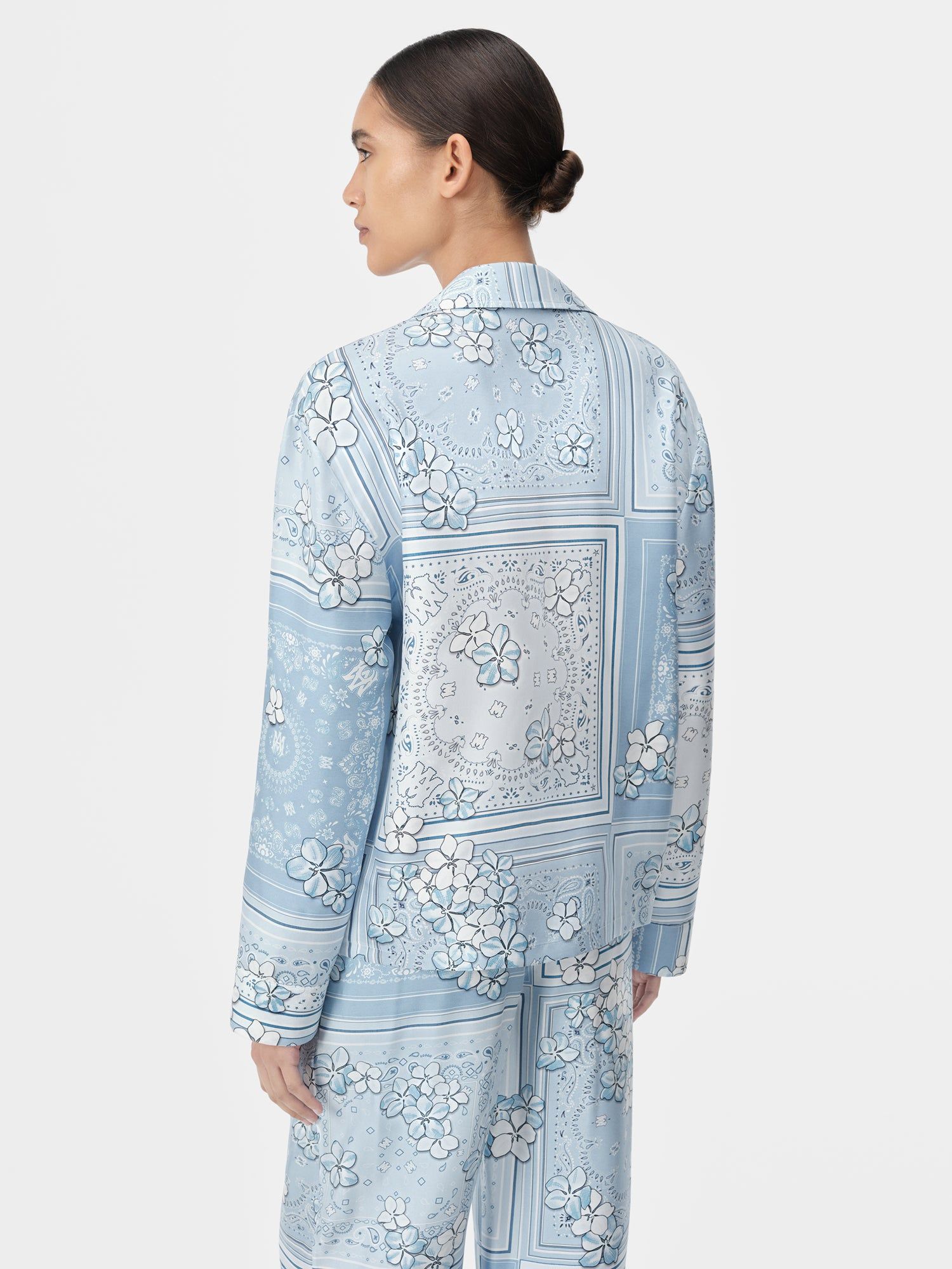 Amiri Bandana Floral Pj Shirt Women Shirts Cerulean | GUR241305