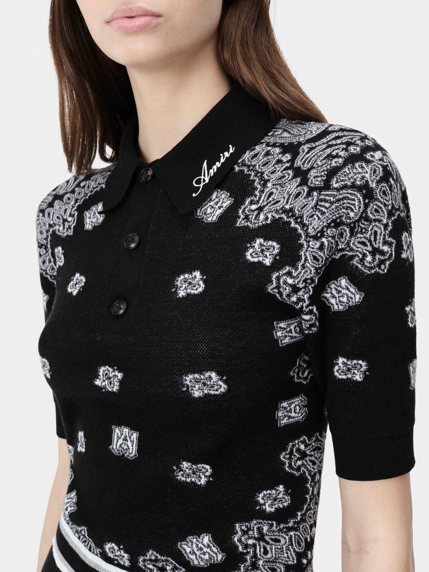 Amiri Bandana Polo Women Shirts Black | HSB679250