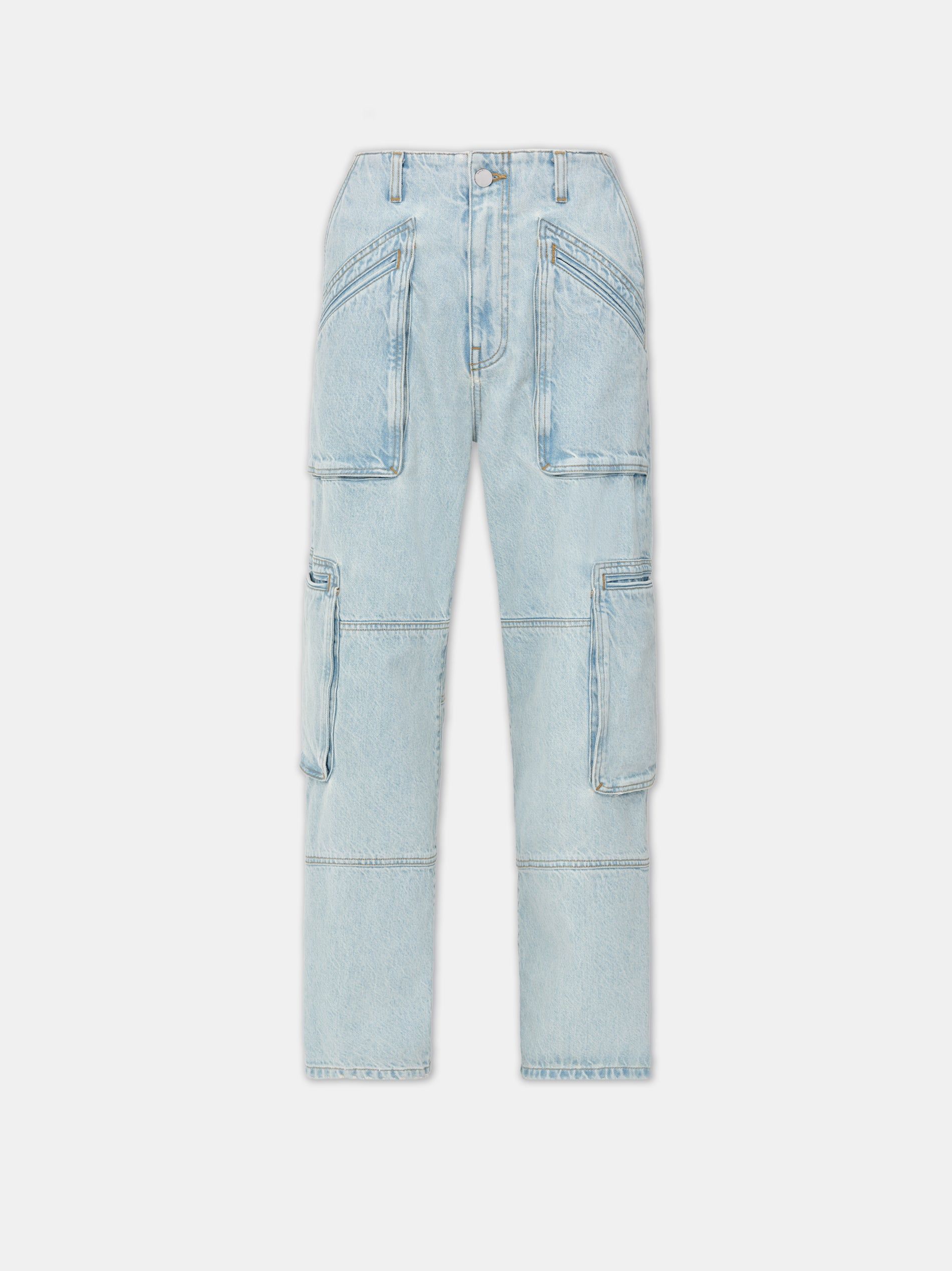 Amiri Cargo Loose Women Denim Light Indigo | NBM827301