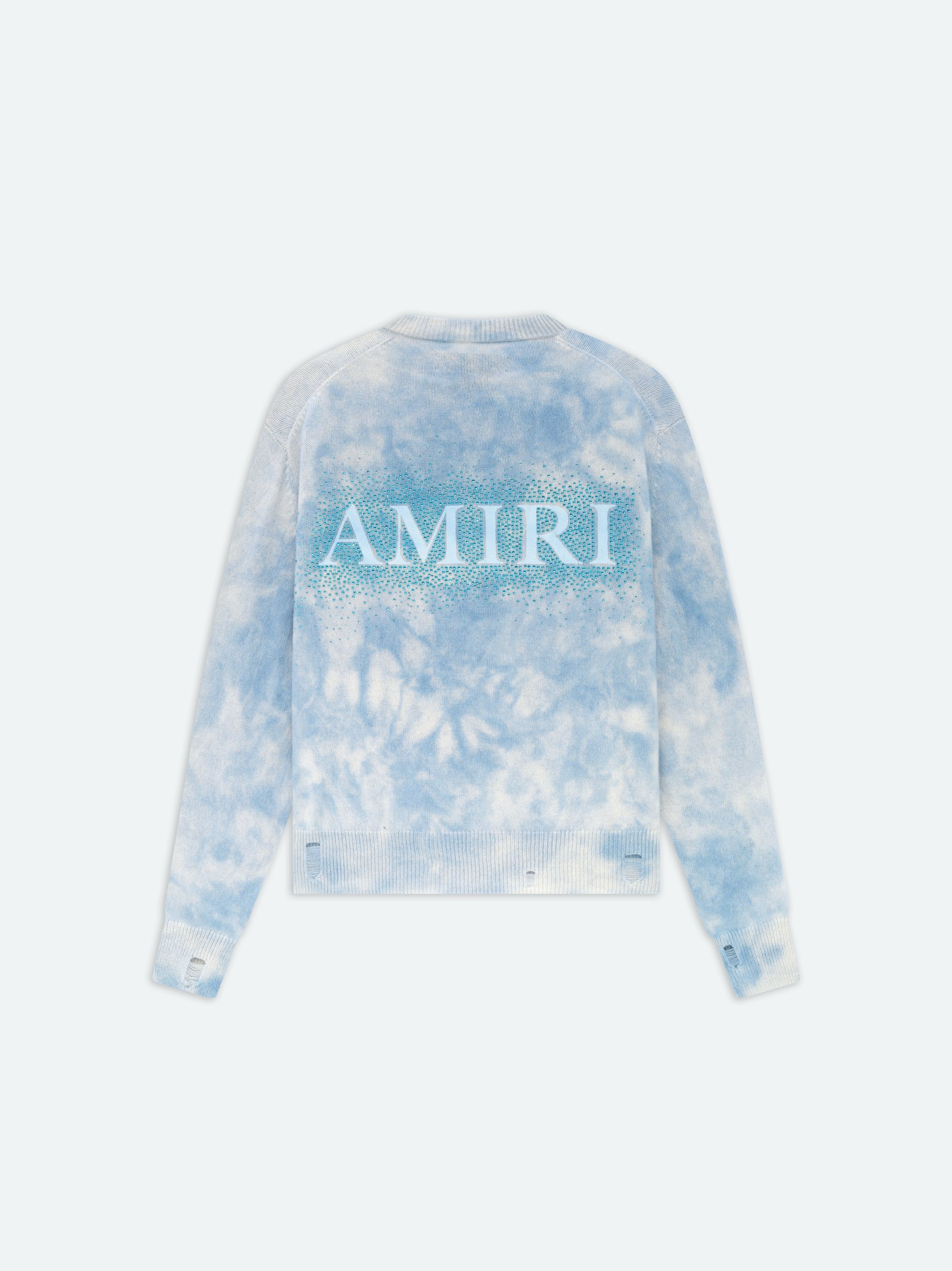 Amiri Crystal Crewneck- Ashley Blue Men Sweatshirts Blue | BIK975643