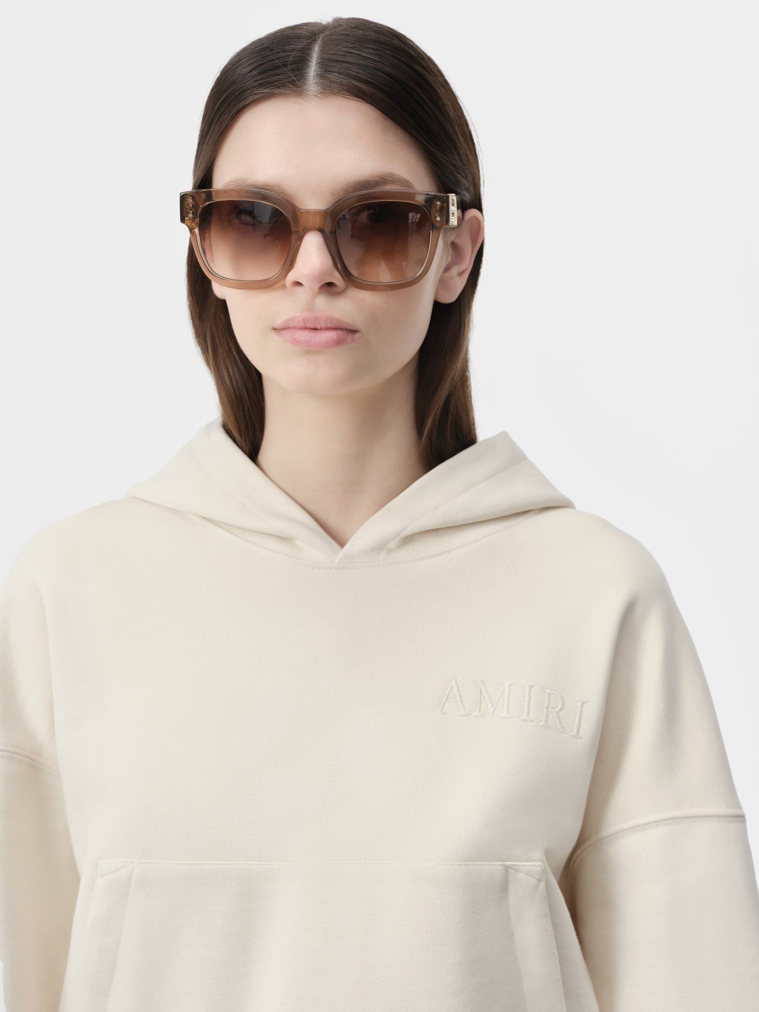 Amiri Embroidered Hoodie Women Sweatshirts Alabaster | CNT789203