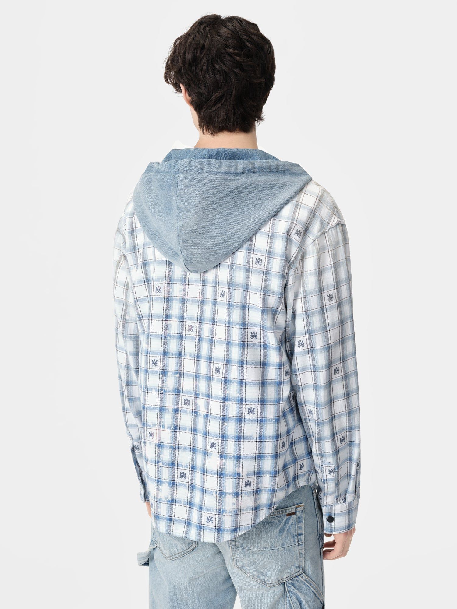 Amiri Hooded Overshirt Men Shirts Cerulean | CLG154829