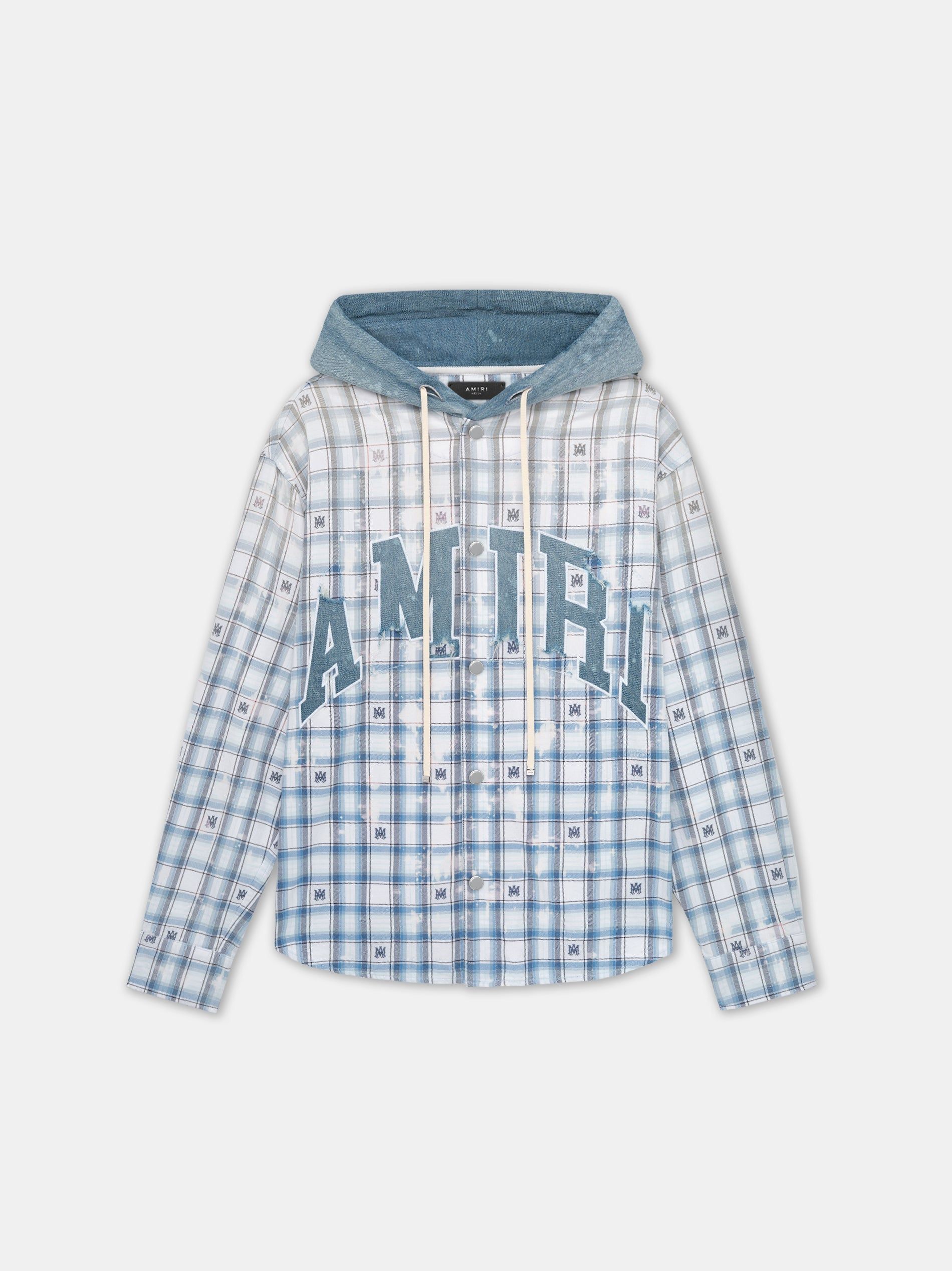 Amiri Hooded Overshirt Men Shirts Cerulean | CLG154829