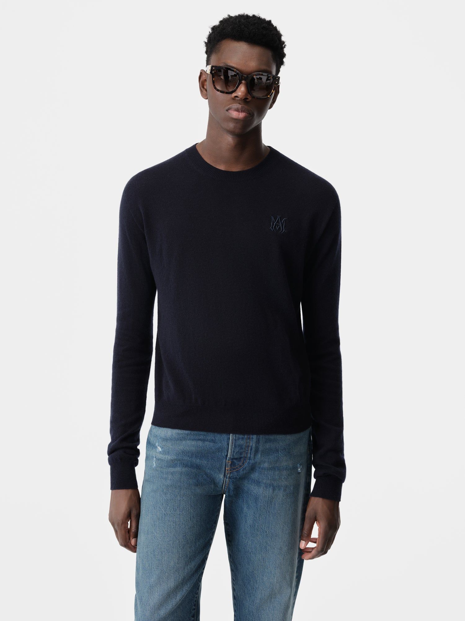 Amiri Ma Crew Men Knitwear Navy | UPT879352