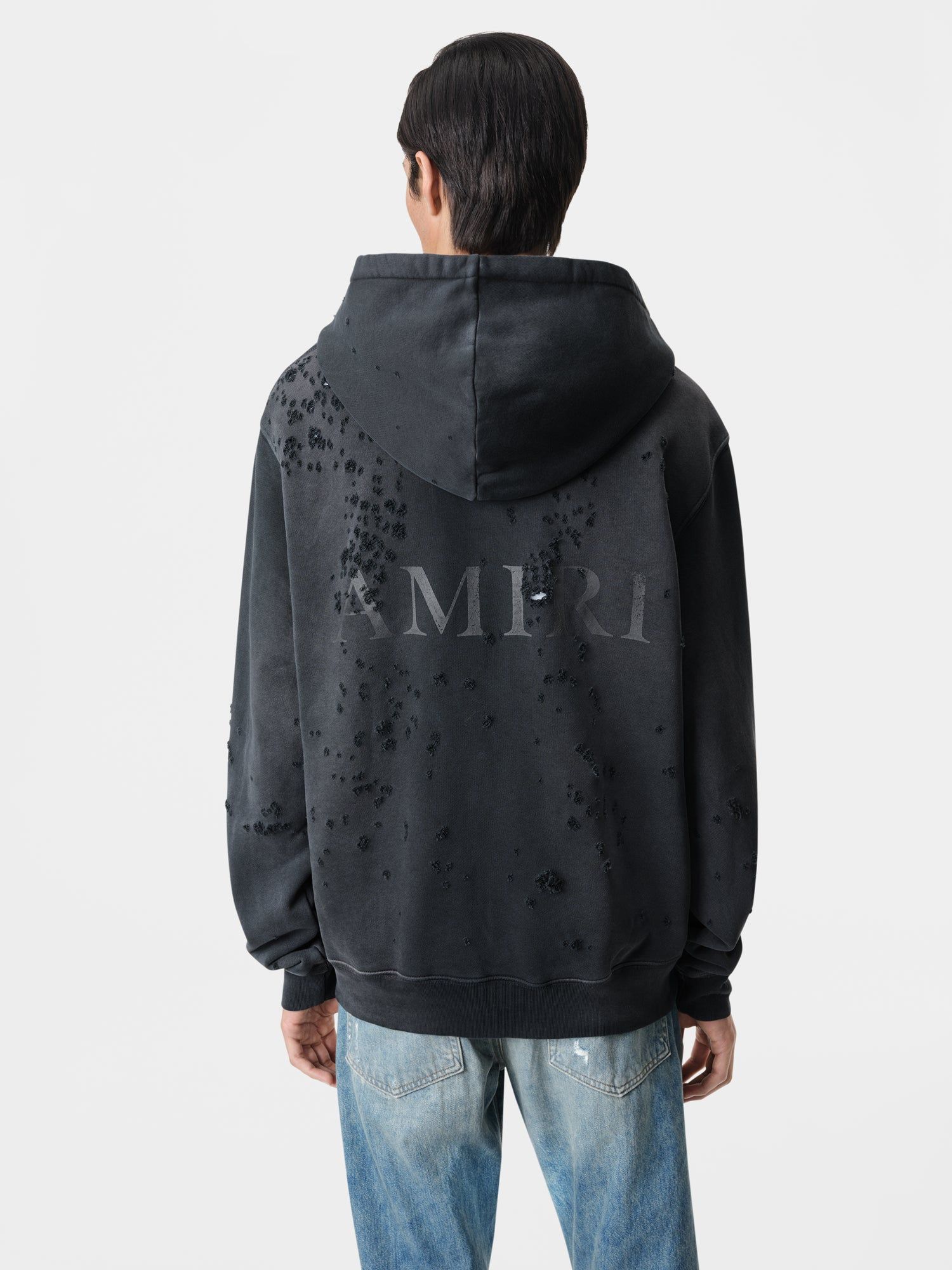 Amiri Ma Logo Shotgun Zip Hoodie Men Sweatshirts Black | KNF930648