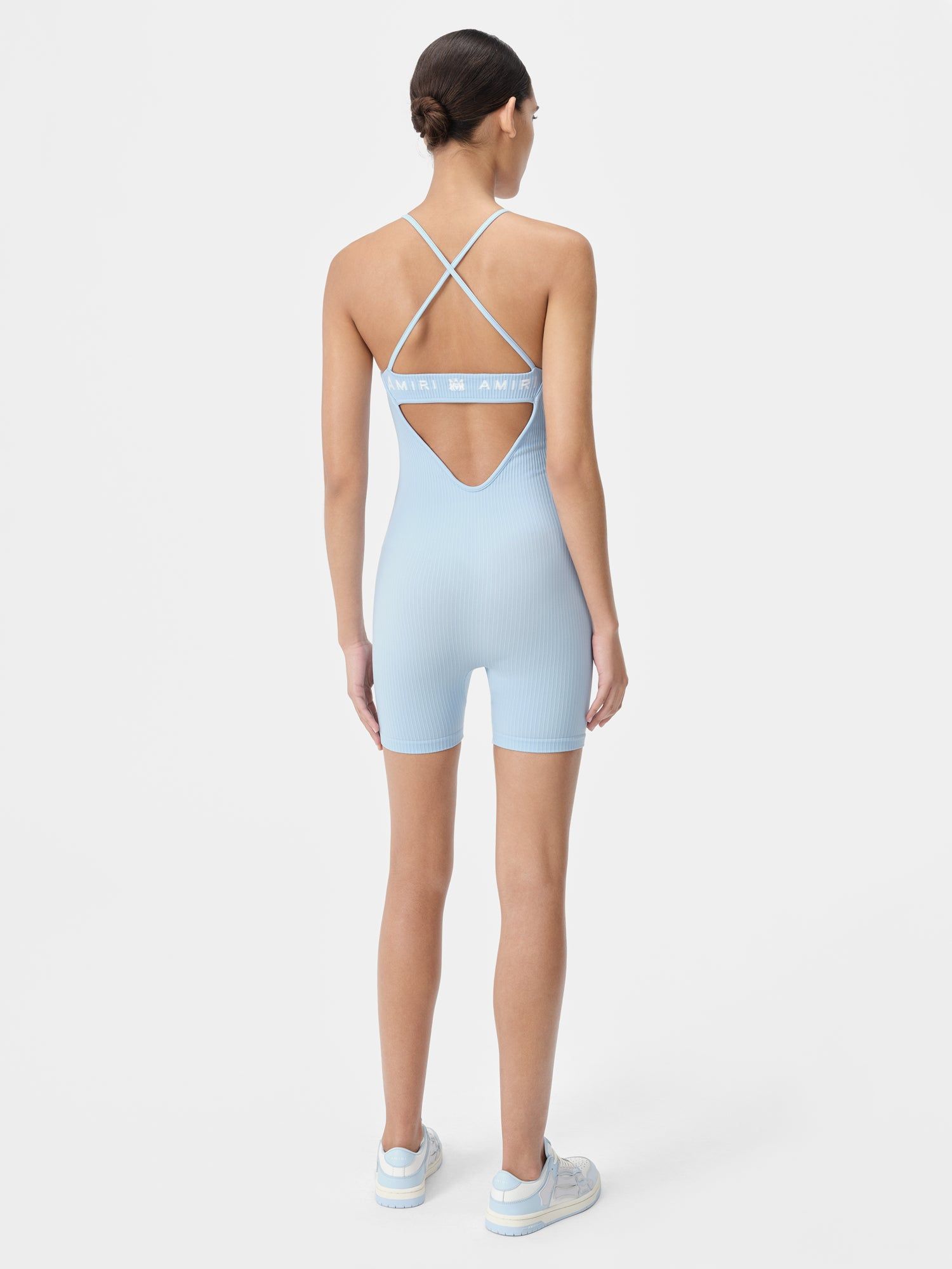 Amiri Ma Ribbed Seamless Romper Women Activewear Cerulean | ACQ104862