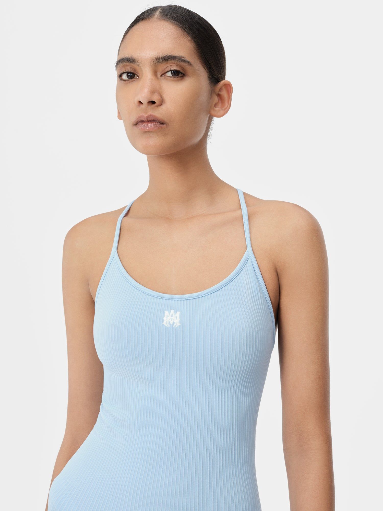 Amiri Ma Ribbed Seamless Romper Women Activewear Cerulean | ACQ104862