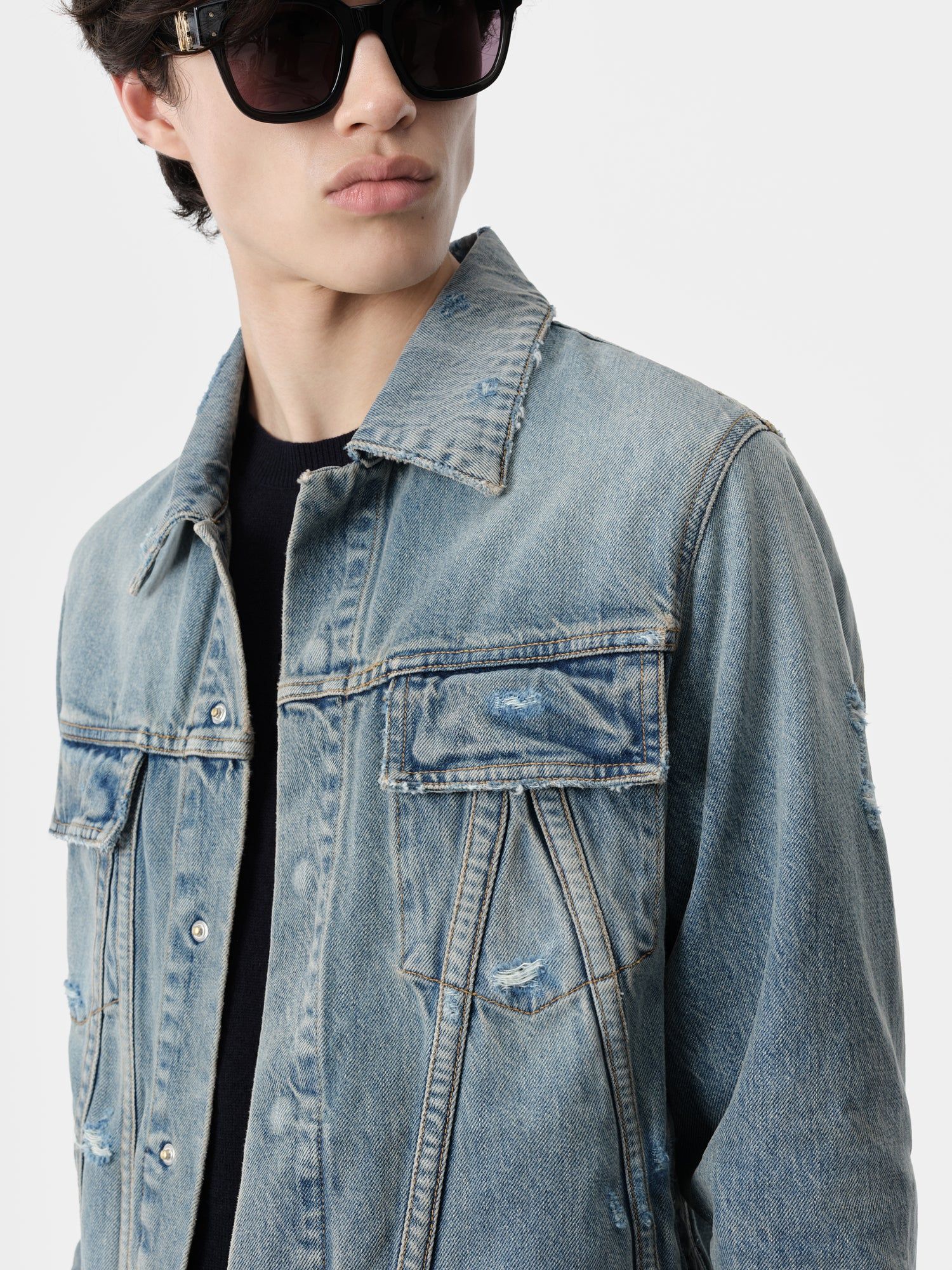 Amiri Ma Trucker Jacket Men Denim Indigo | LRH314708