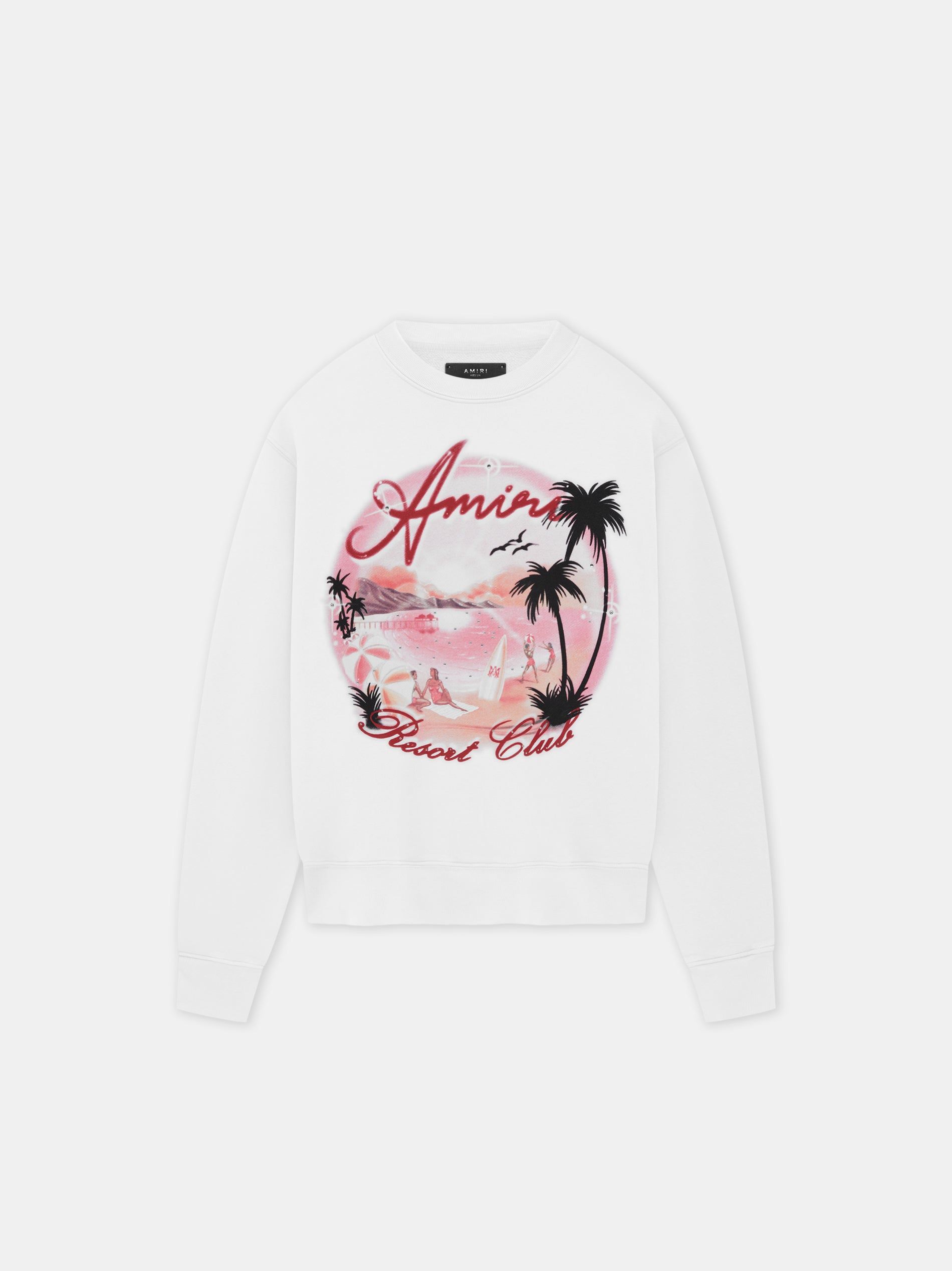 Amiri Paradise Airbrush Crew Men Sweatshirts White | VLN219634