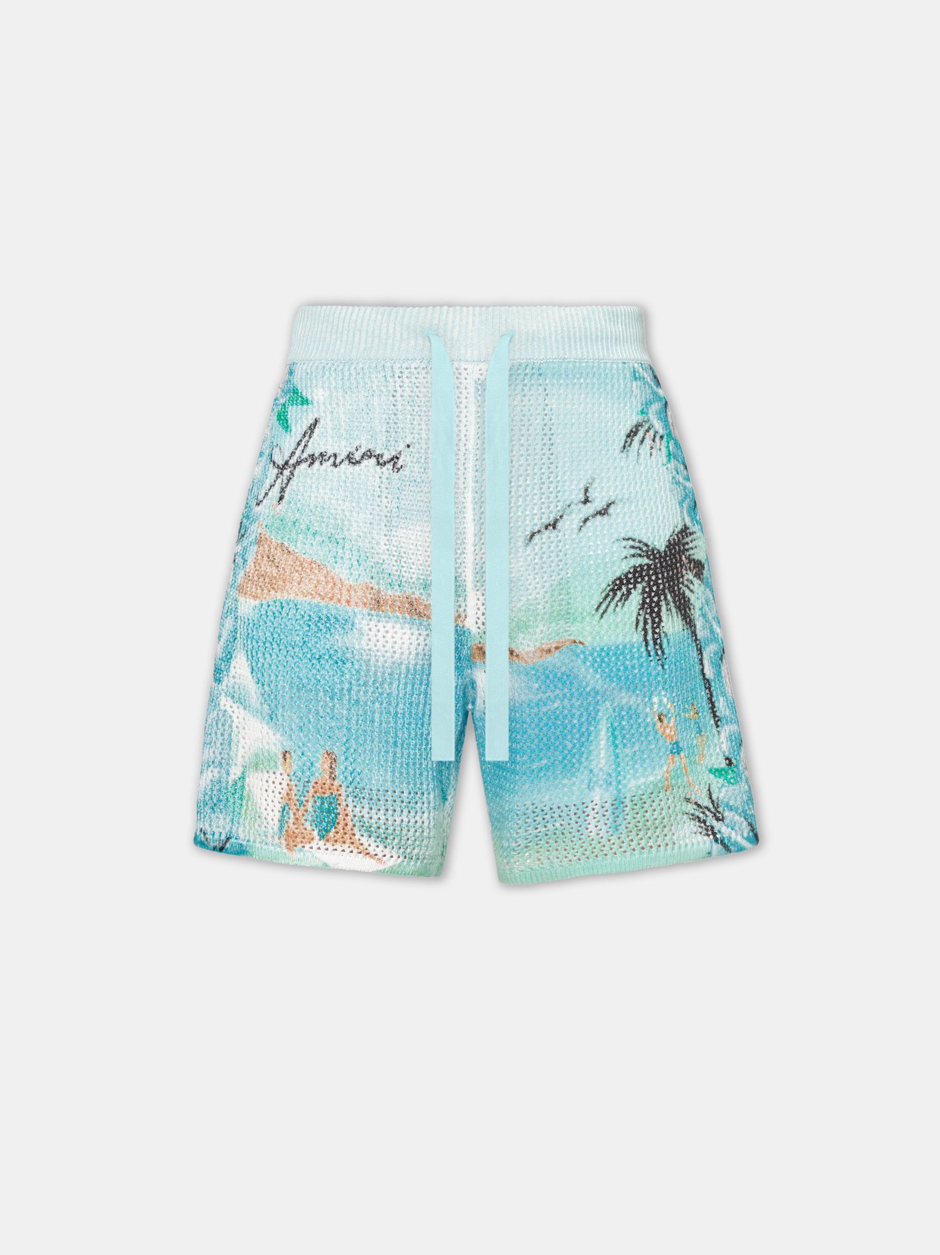 Amiri Paradise Crochet Short Men Shorts Cerulean | ONC632804