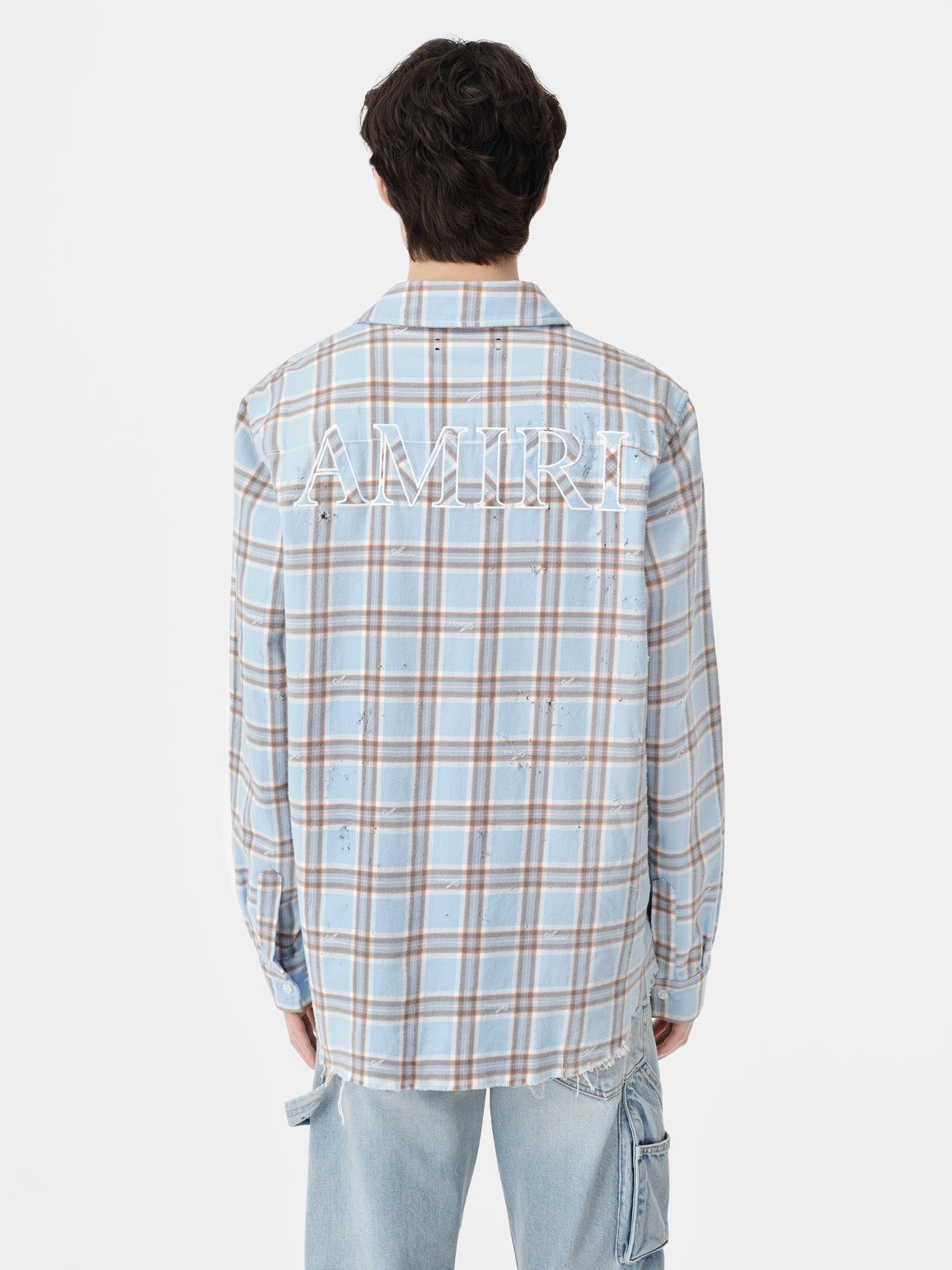 Amiri Shotgun Flannel Men Shirts Blue | QZS608542