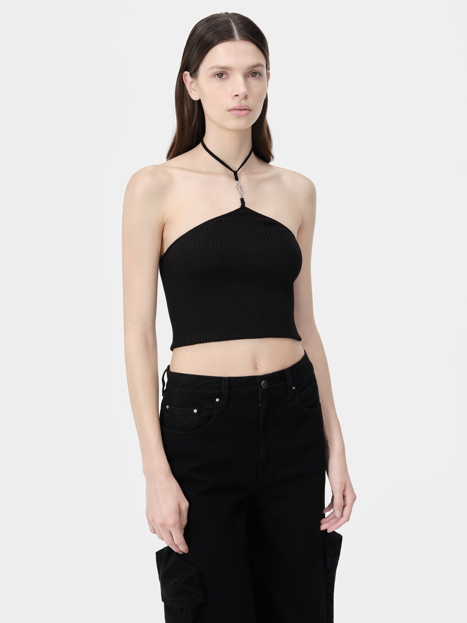 Amiri Stacked Halter Top Women Knitwear Black | QGK316498