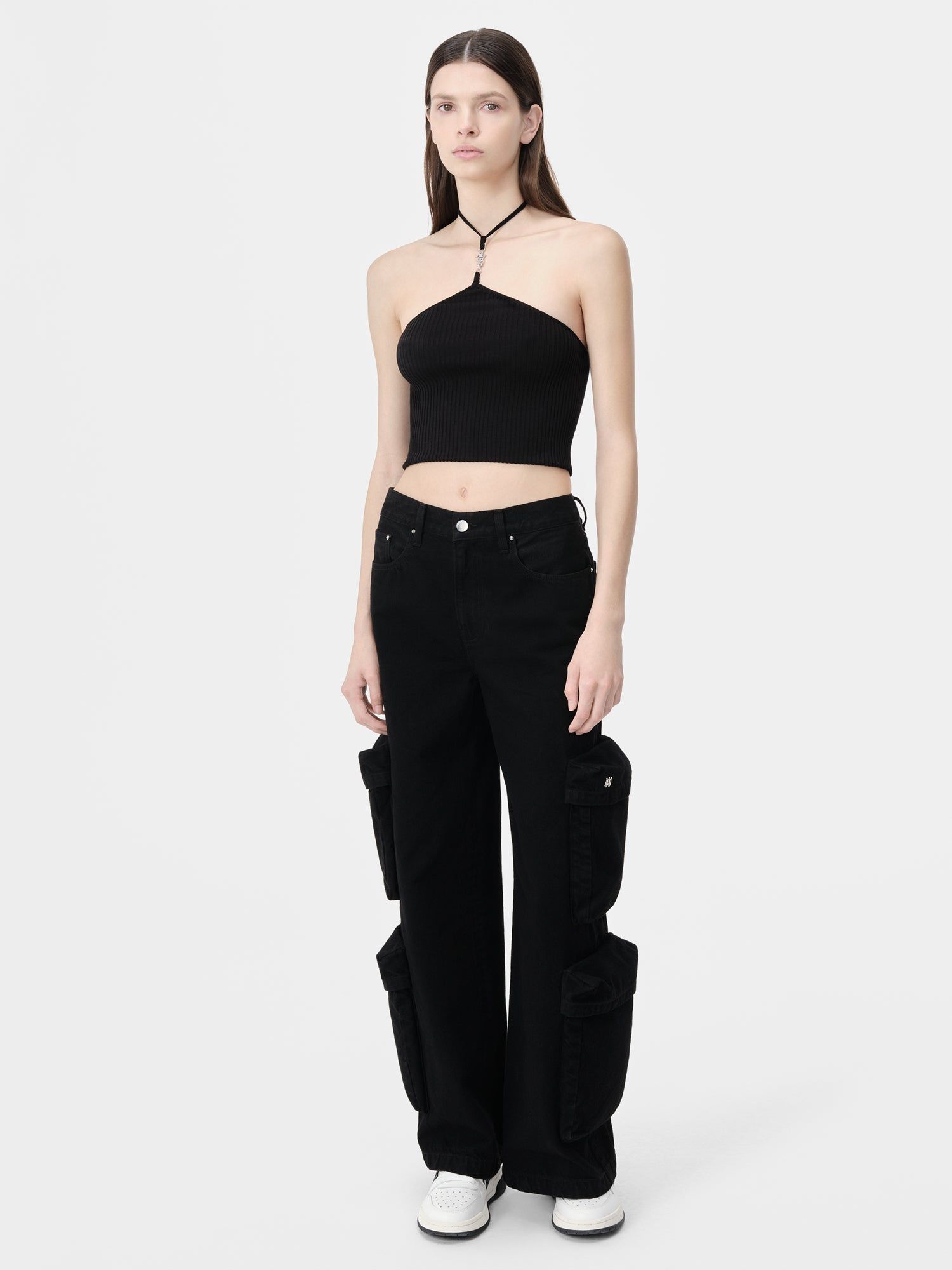 Amiri Stacked Halter Top Women Knitwear Black | QGK316498