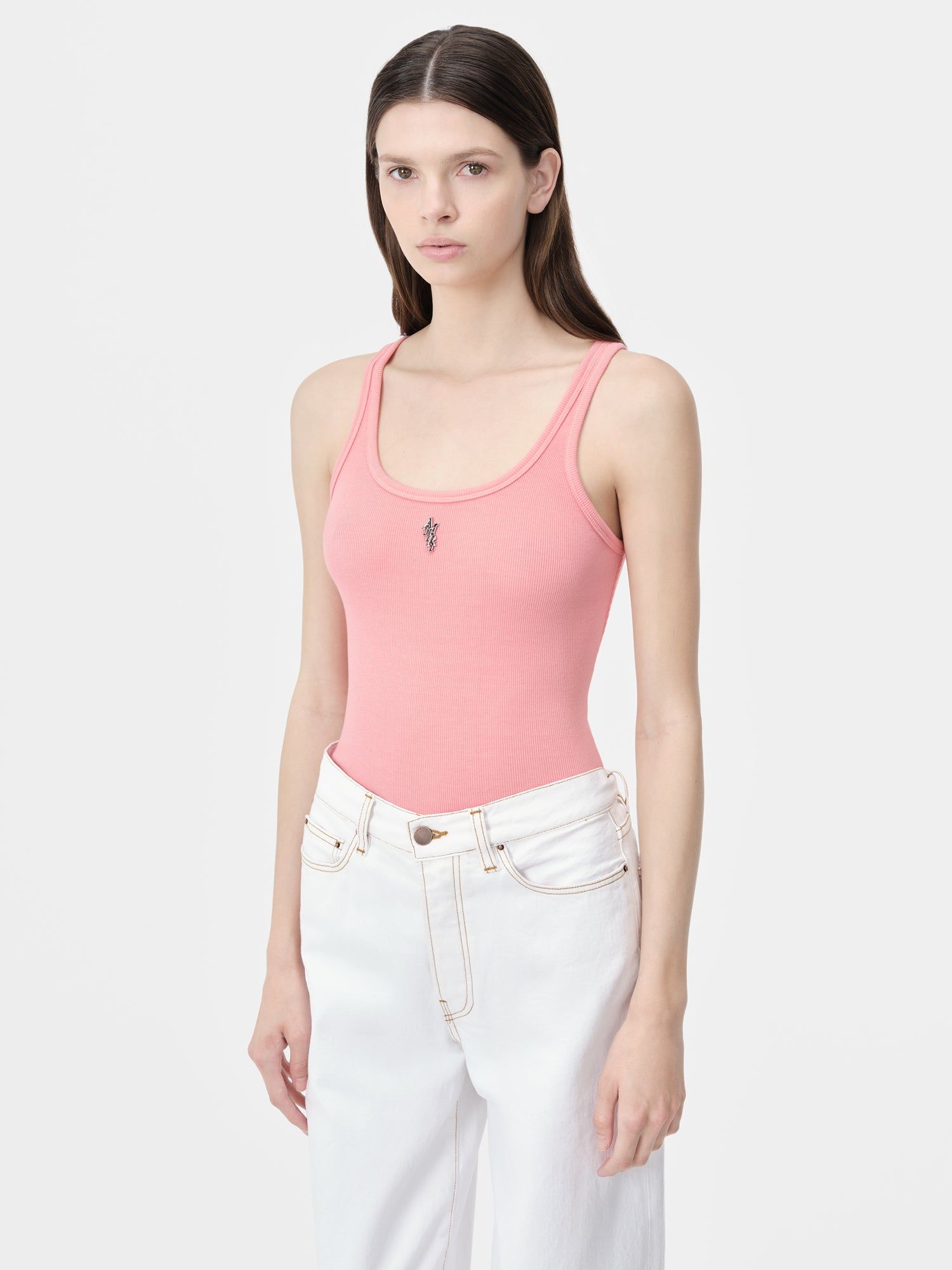 Amiri Stacked Ribbed Tank Women T Shirts Pink | ZHX492156