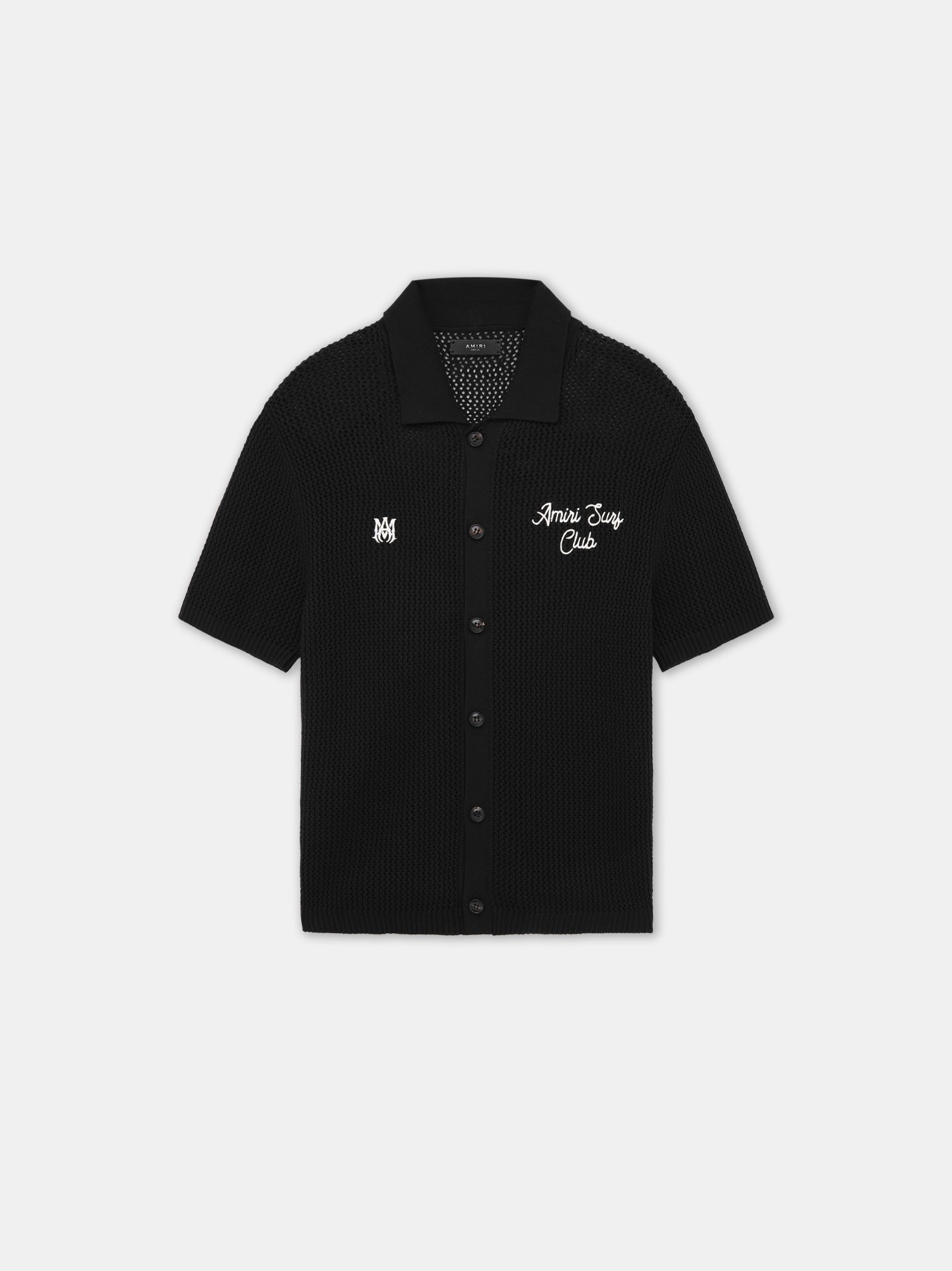 Amiri Surf Club Crotchet Polo Men Shirts Black | EKA425106