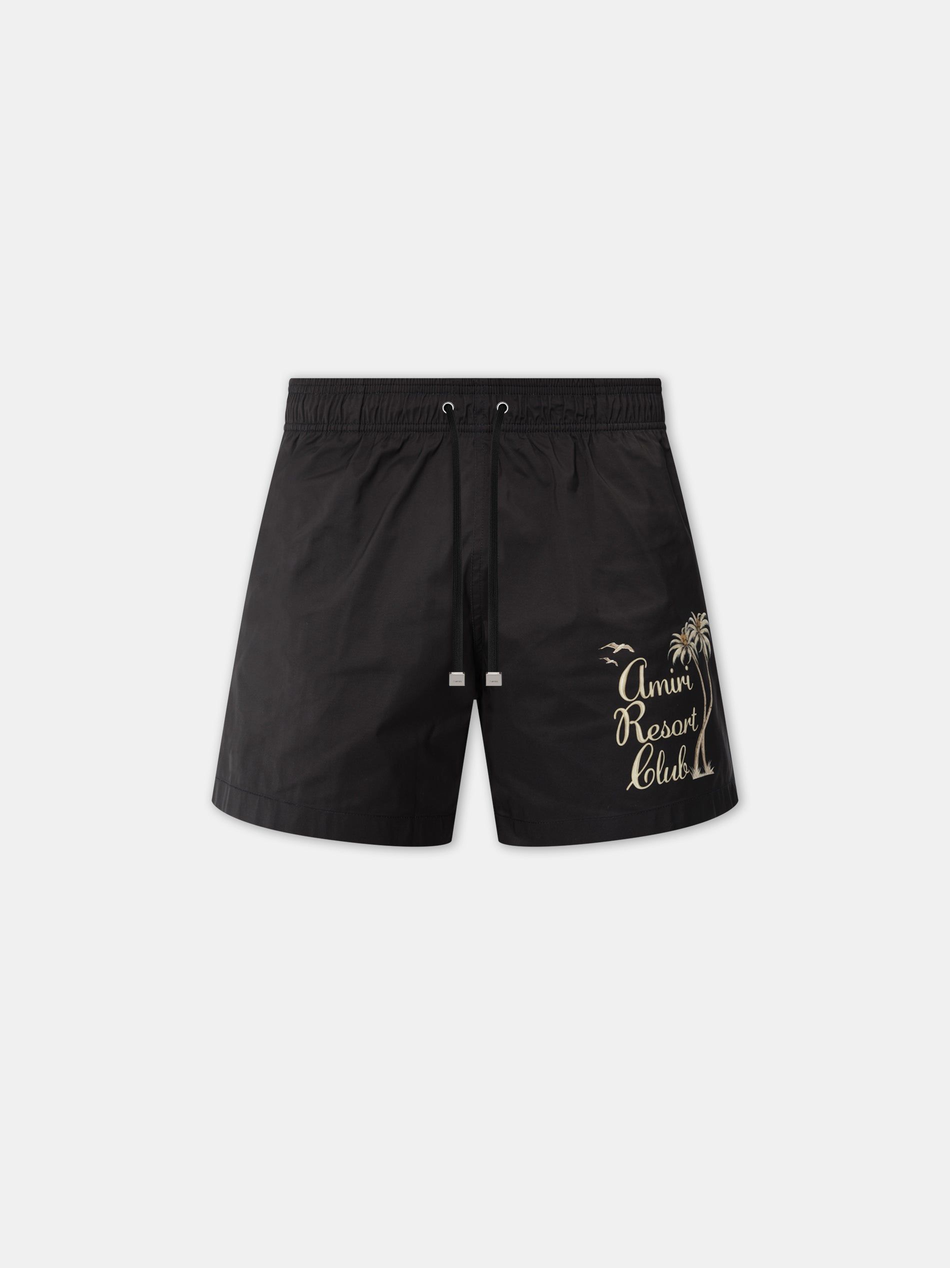 Amiri Twisted Palms Swim Trunk Men Shorts Black | IZQ805416