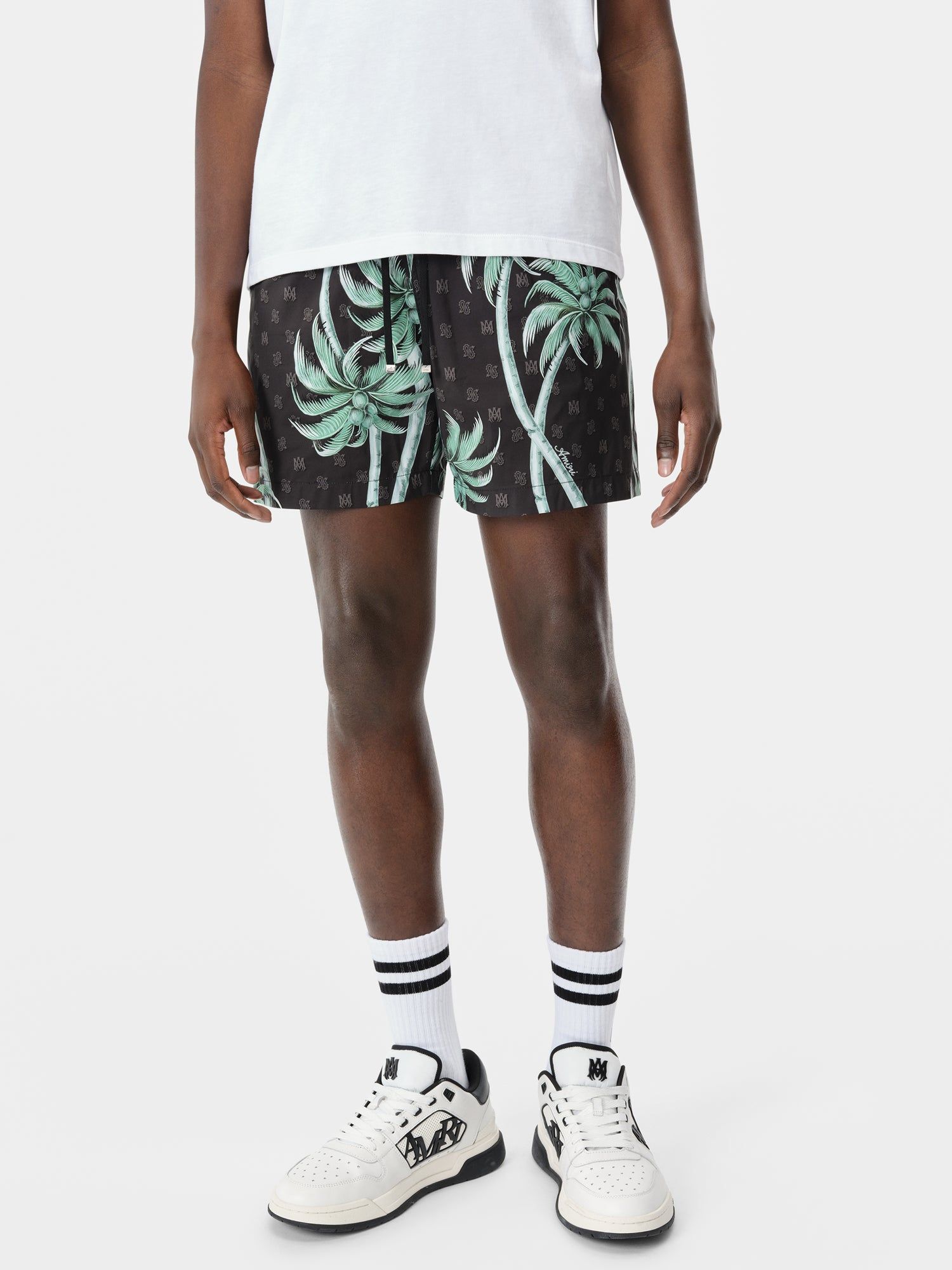 Amiri Twisted Palms Swim Trunk Men Shorts Black | IZO832607