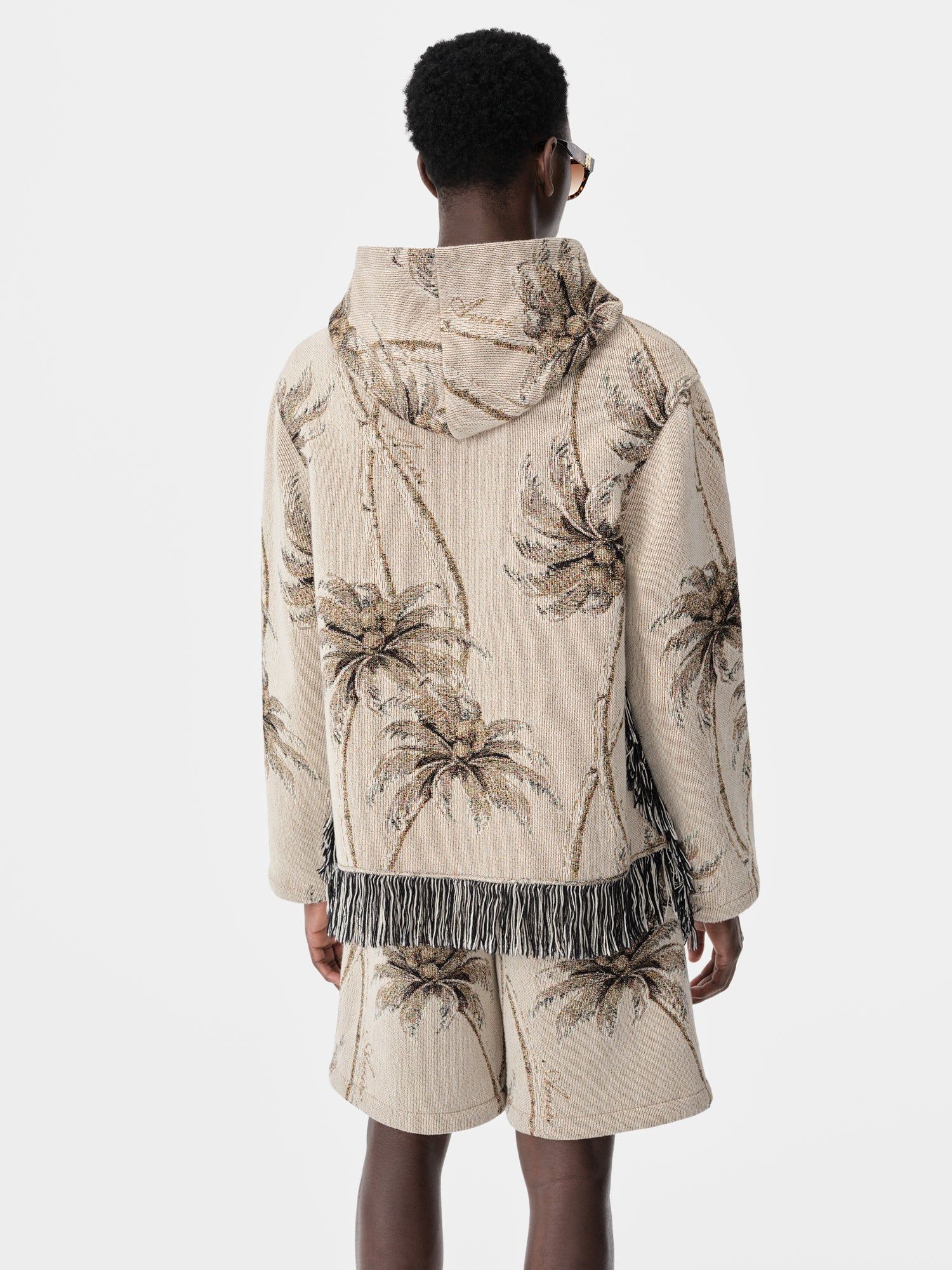 Amiri Twisted Palms Tapestry Hoodie Men Shirts Alabaster | ELF365018