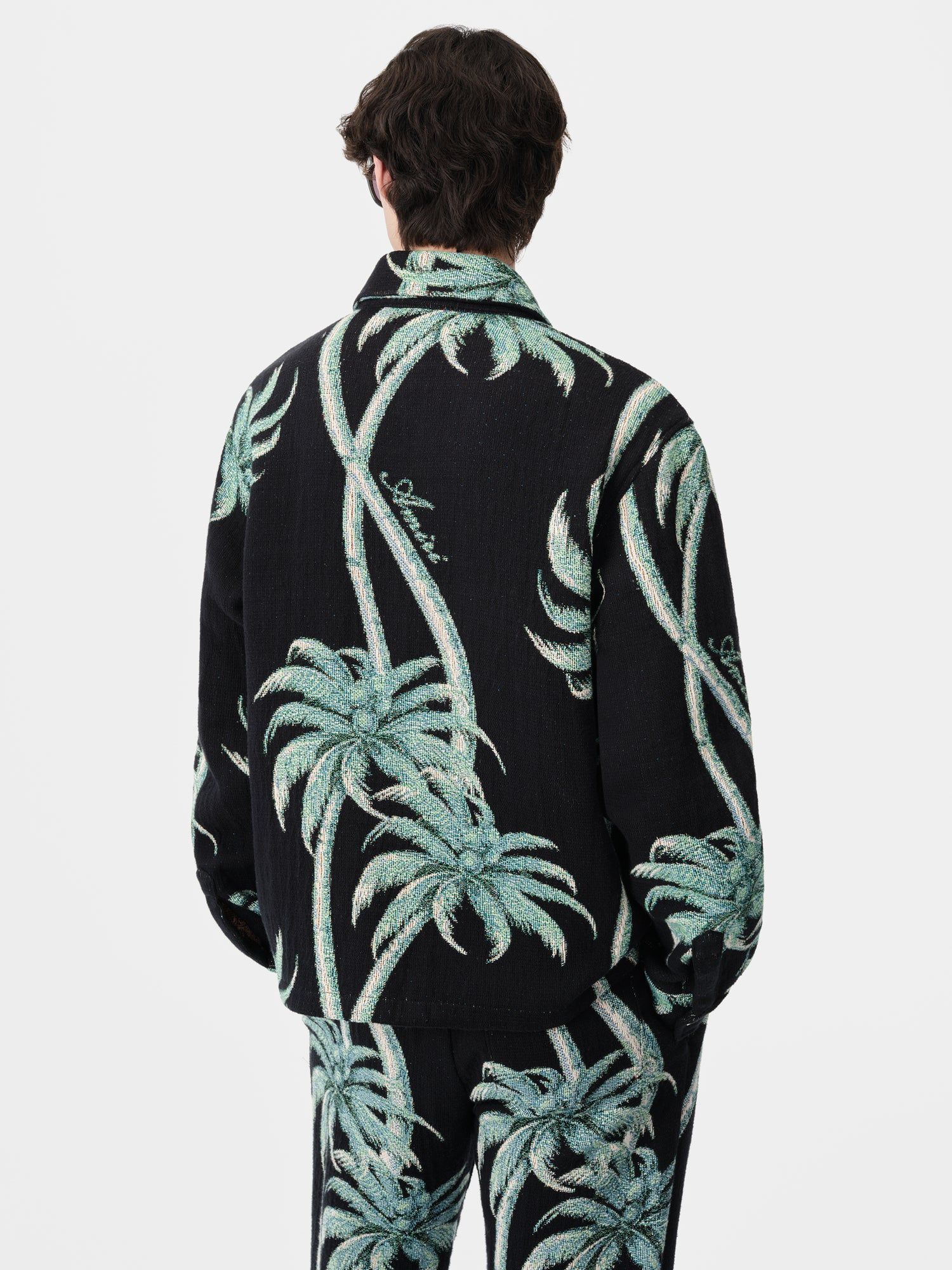 Amiri Twisted Palms Tapestry Overshirt Men Shirts Black | ZED914532