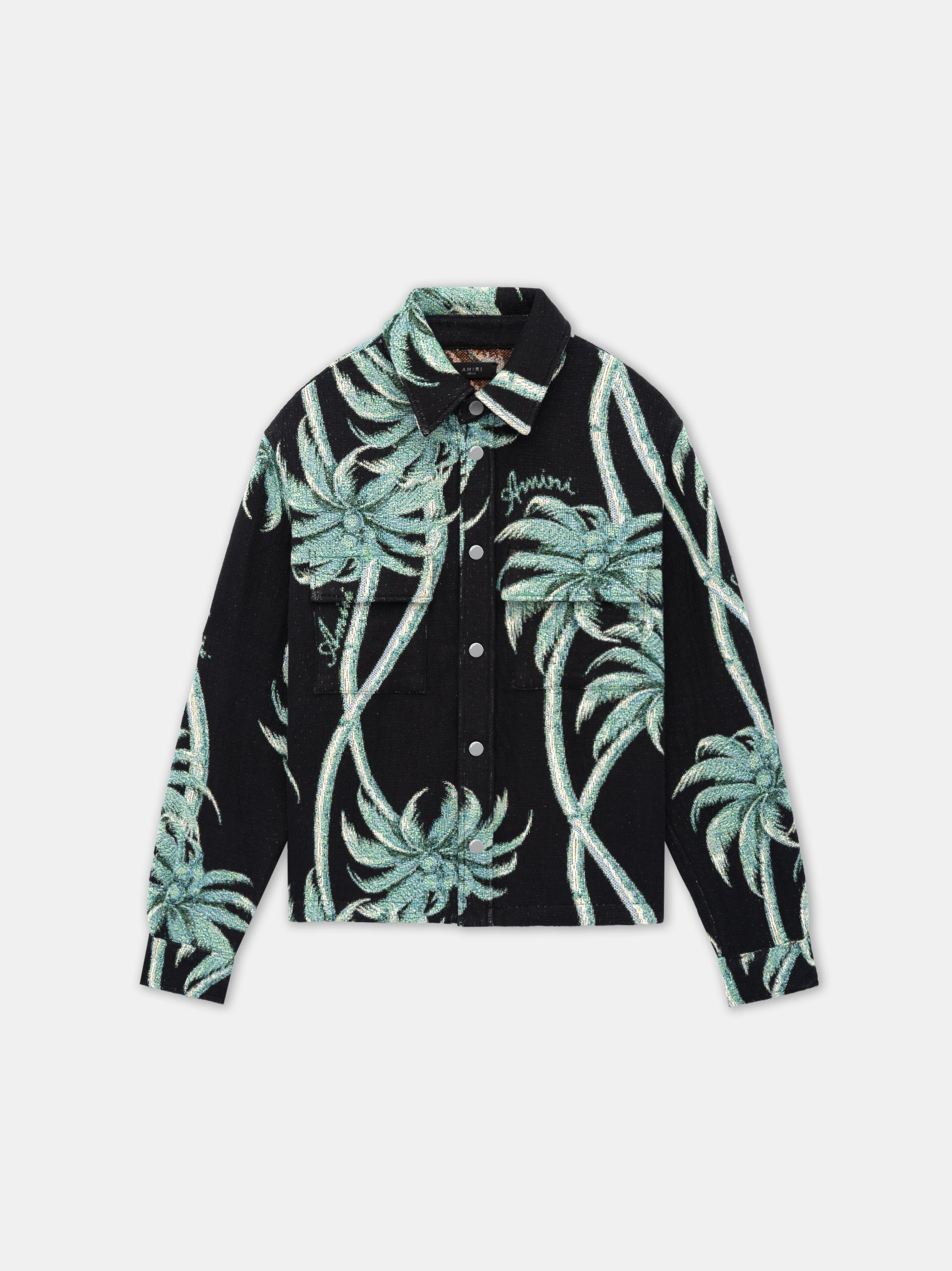 Amiri Twisted Palms Tapestry Overshirt Men Shirts Black | ZED914532