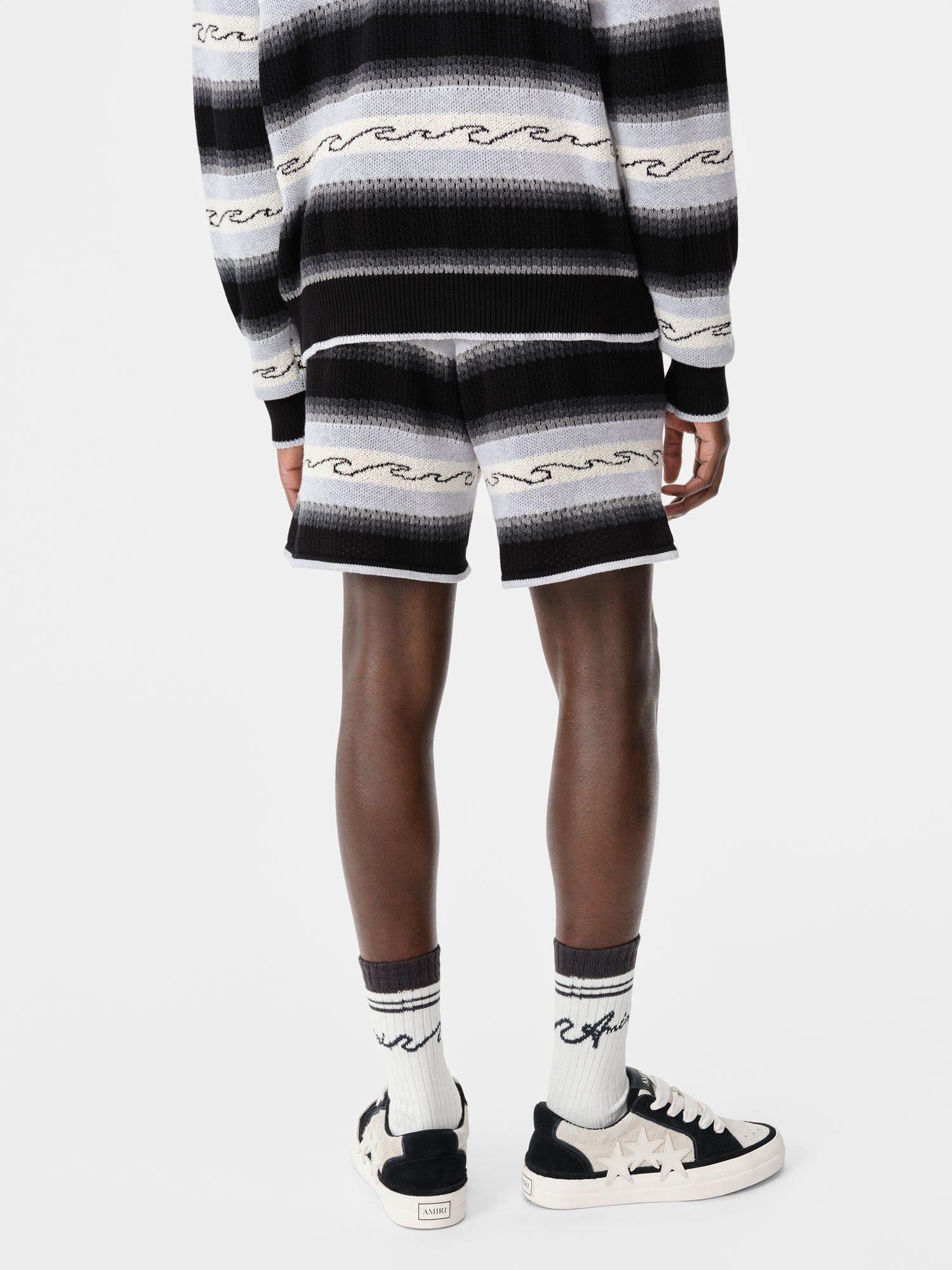 Amiri Wave Baja Stripe Short Men Knitwear Black | KFW130629